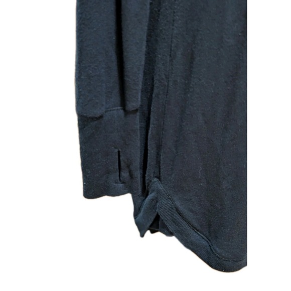 Athleta Dress-Black Modal Knit Long Sleeve Pullover Thumb Holes Curved Hem Small - Picture 6 of 11